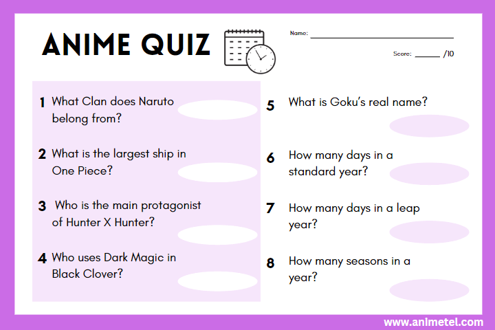 Trivia quiz: Anime Test — bermain online secara gratis di Playhop-demhanvico.com.vn
